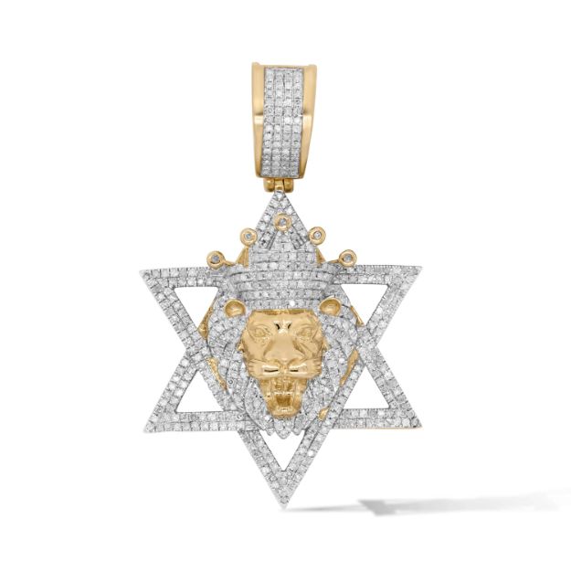 Diamond Star of David Pendant  1.39 ct. 10K Yellow Gold