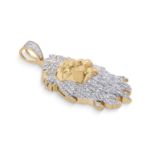 Diamond Lion Head Pendant 0.88 ct. 10K Yellow Gold