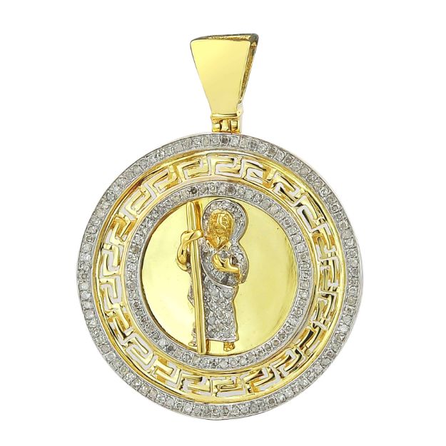 Diamond Jesus Eternity Pendant 0.45 ct. 10K Yellow Gold