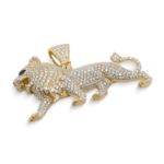 Diamond Lion Pendant 5.50 ct. 10K Yellow Gold