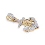 Diamond anchor Pendant 0.28 ct.  10K Yellow Gold