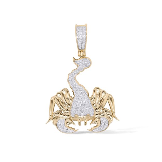 Diamond Scorpion Pendant 0.24 ct.  10K Yellow Gold