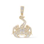 Diamond Scorpion Pendant 0.24 ct.  10K Yellow Gold