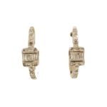 Baguette Diamond Huggies Earrings 0.61ct 14K Yellow Gold