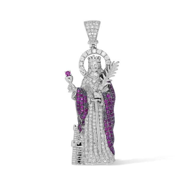 Diamond Jesus Pendant   1.74 ct. 10K White Gold