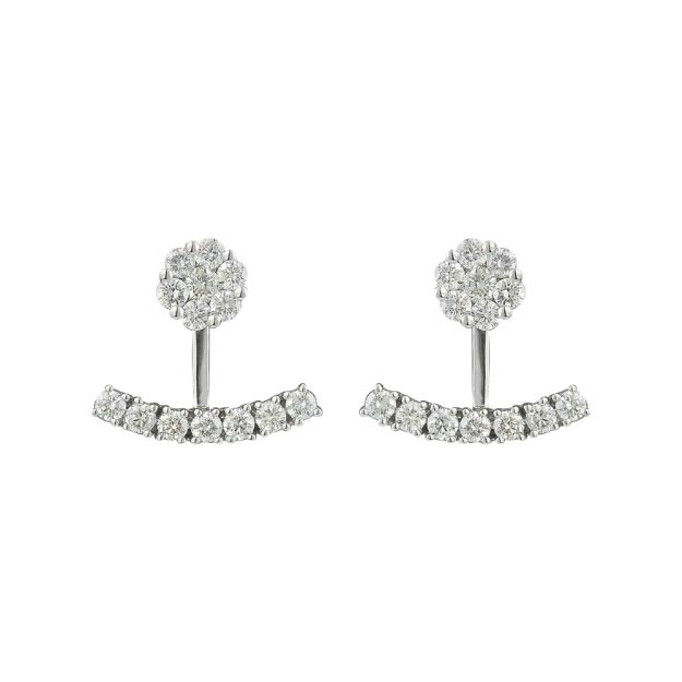 Diamond Earrings 1.66 ct. 14K White Gold 4.75 g