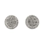 Diamond Circle Earrings 0.63ct 14k White Gold