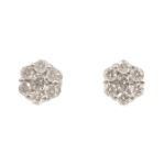 Diamond Flower Earrings 0.20ct 14K Rose Gold