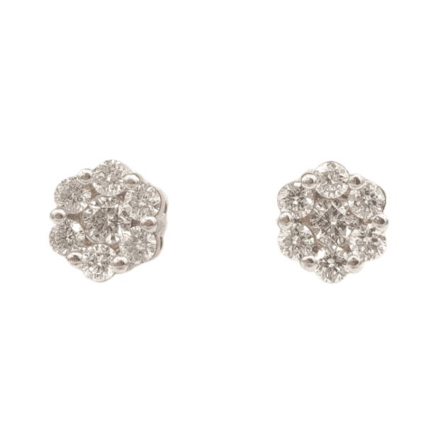 Diamond Flower Earrings 0.20ct 14K Rose Gold