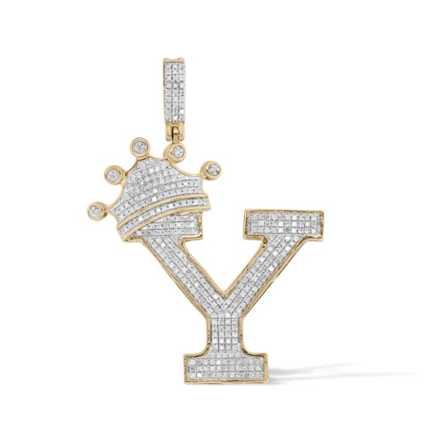 Diamond Letter Y Pendant  0.67 ct. 10K Yellow Gold