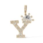 Diamond Letter Y Pendant  0.67 ct. 10K Yellow Gold