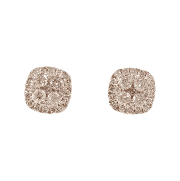 Diamond Circle Earrings 0.61ct 14k Rose Gold