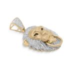 Diamond Lion Head Pendant 0.85 ct. 10K Yellow Gold