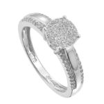 Diamond Engagement Ring  0.24 ct. 10K White Gold  Size-12