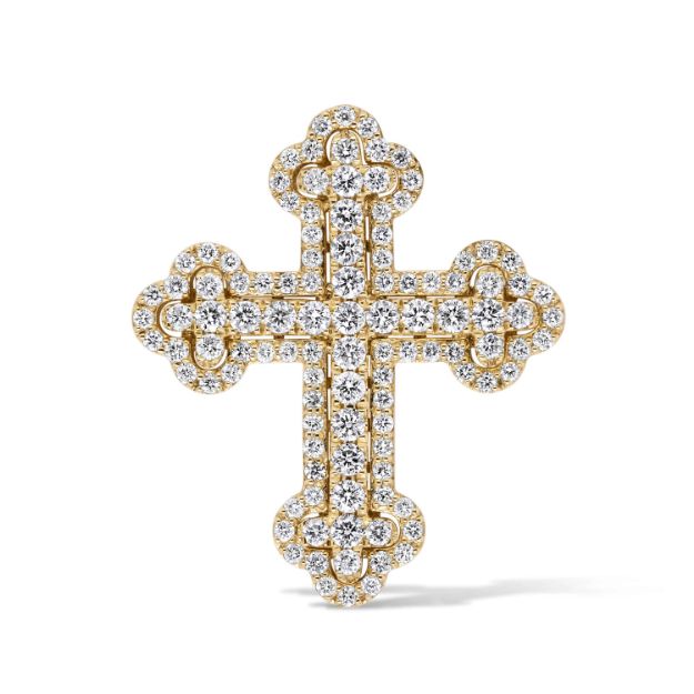 Diamond Cross Pendant 1.60 ct. 10K Yellow Gold