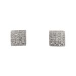 Baguette Diamond Square Earrings 0.61ct 10k White Gold