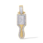 Diamond Hair Brush Pendant 0.80 ct. 10K Yellow Gold