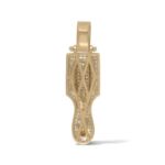 Diamond Hair Brush Pendant 0.80 ct. 10K Yellow Gold