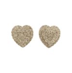 Diamond Heart Earrings 0.97ct 14K Yellow Gold