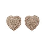 Diamond Heart Earrings 0.97ct 14K Rose Gold