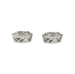 Diamond Circle Earrings 1.15ct 14K White Gold