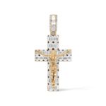 Diamond Crusified Jesus Pendant 10.80 ct. 14K Yellow Gold