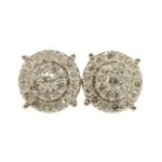 Diamond Circle Earrings 1.15ct 10k Yellow Gold