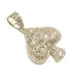 Baguette Diamond Ace of Spades Pendant 1.73ct 14K Yellow Gold