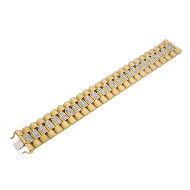 Diamond Presidential Bracelet 5.59 ct. 14K Yellow Gold 75.90 grams