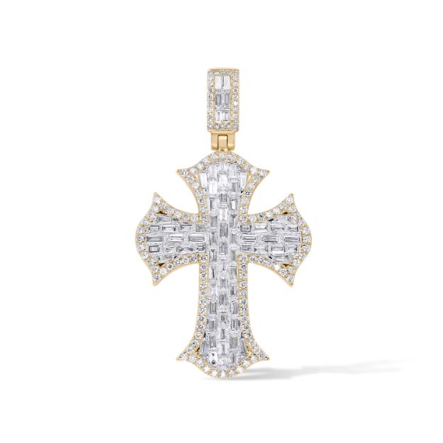 Diamond Cross Pendant 1.80 ct. 14K Yellow Gold