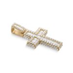 Diamond Cross Pendant 3.65 ct. 14K Yellow Gold