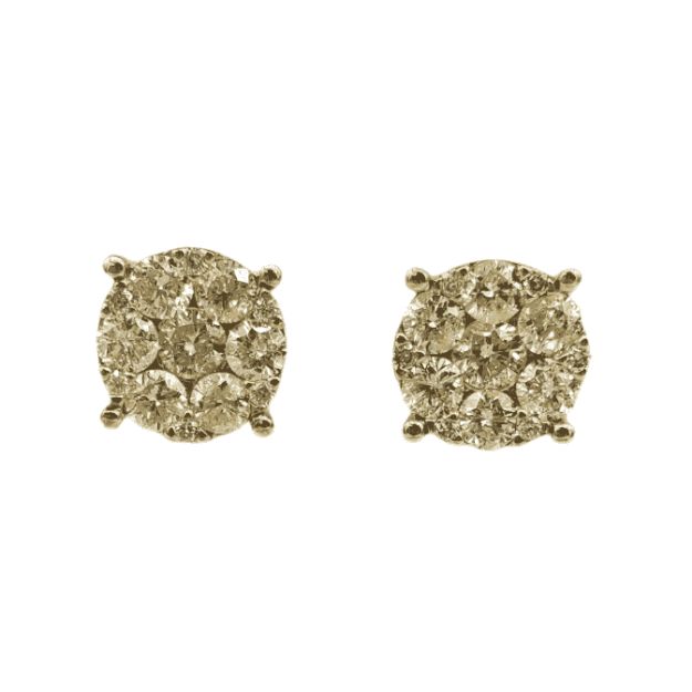 Diamond Circle Earrings 1.14ct 14k Yellow Gold