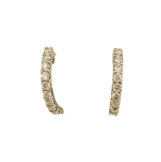 Diamond Huggies Earrings 0.53ct 14K Yellow Gold