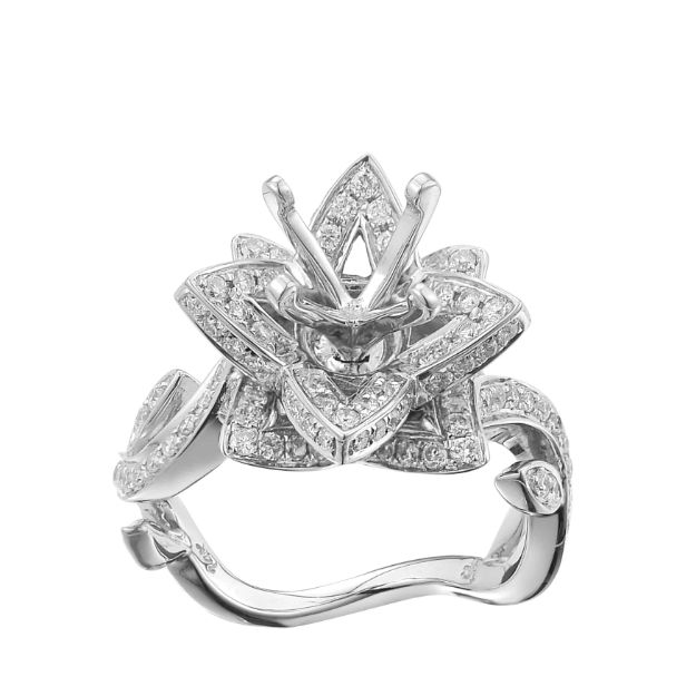 Diamond Engagement Ring Mounting 0.85 ct. 14K White Gold