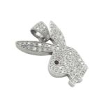 Diamond Playboy Pendant 1.89ct 14K White Gold