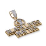 Diamond Black Lives Matter Pendant 0.66 ct. 10K Yellow Gold