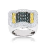 Diamond Tri-Color Ring 1.40 ct. 10K White Gold