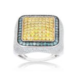 Diamond Tri-Color Ring 1.40 ct. 10K White Gold