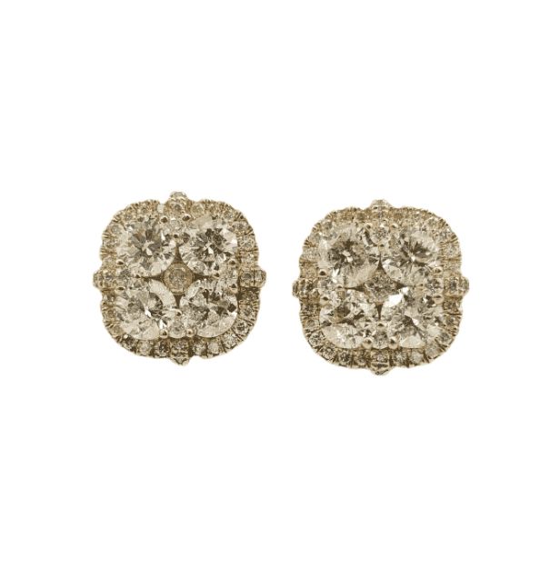 Diamond Circle Earrings 2.35ct 14k Yellow Gold