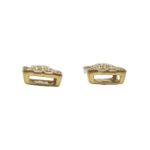 Baguette Diamond Square Earrings 0.24ct 10k Yellow Gold