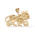 Diamond Lion Pendant 4.20 ct. 10K Yellow Gold