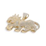 Diamond Lion Pendant 4.20 ct. 10K Yellow Gold