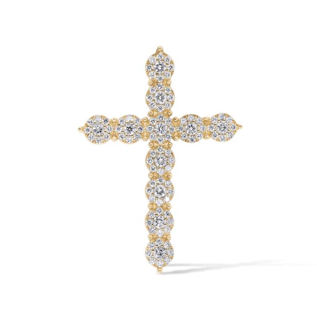 Diamond Cross Pendant 1.45 ct. 10K Yellow Gold