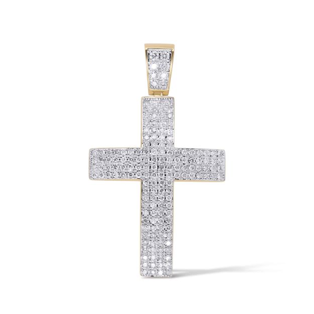 Diamond Cross Pendant 1.25 ct. 10K Yellow Gold