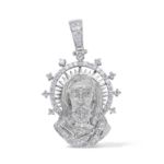 Diamond St. Jude&#39;s Head Pendant 1.70 ct. 14K White Gold