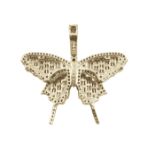 Baguette Diamond Butterly Pendant 1.56ct 14K Yellow Gold