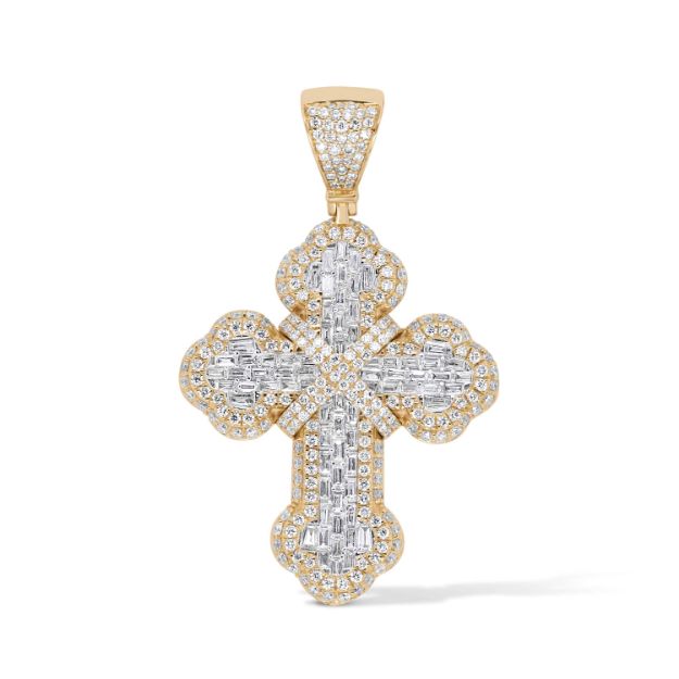 Diamond Cross Pendant 1.90 ct. 14K Yellow Gold