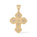 Diamond Cross Pendant 1.90 ct. 14K Yellow Gold