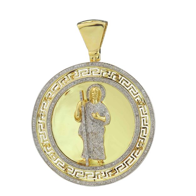 Diamond Jesus Eternity Pendant 1.08 ct. 10K Yellow Gold