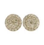 Diamond Circle Earrings 2.50ct 10k Yellow Gold